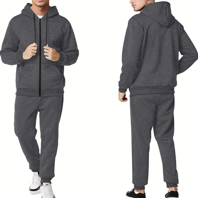 Men's two-piece zip hoodie and tapered jogging pants made of French Terry Mune Fashion