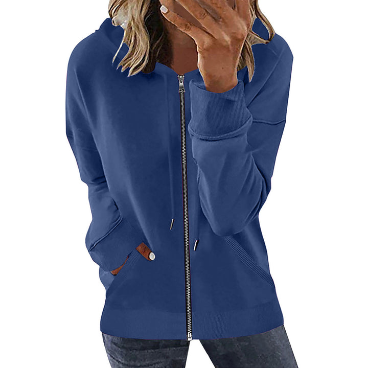 Women's hooded jacket with full zipper, kangaroo pockets and elastic cuffs Mune Fashion