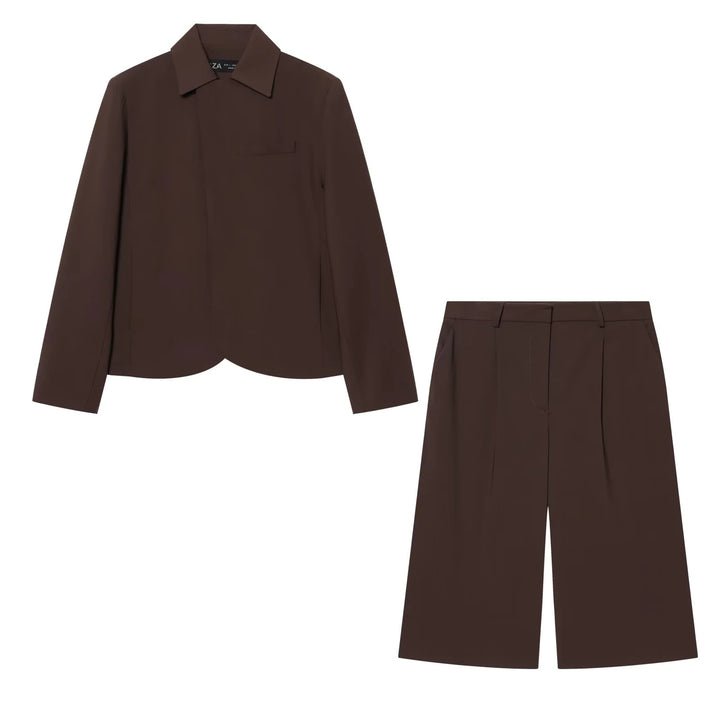 Women's minimally cut short blazer with concealed button placket and breast welt pocket Mune Fashion