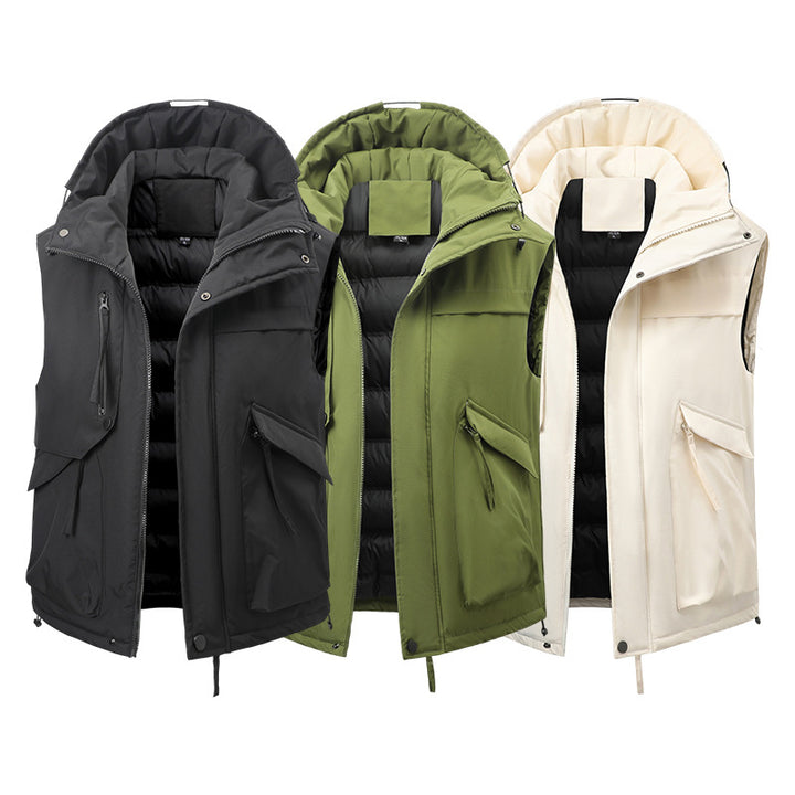 Men's Multifunctional Padded Vest with Hood Mune Fashion