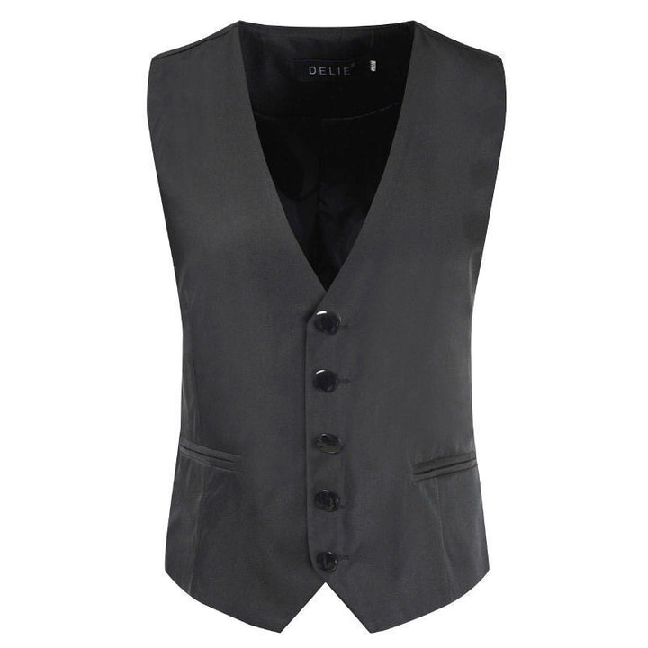 Men's Satin Tuxedo Vest with Tailored Fit, V-Neck and Elegant Button Placket Mune Fashion
