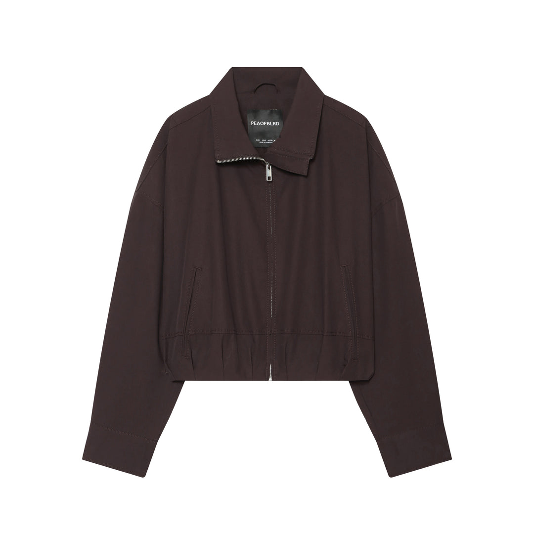 Women's short cut oversized bomber jacket made of cotton mix with zipper Mune Fashion