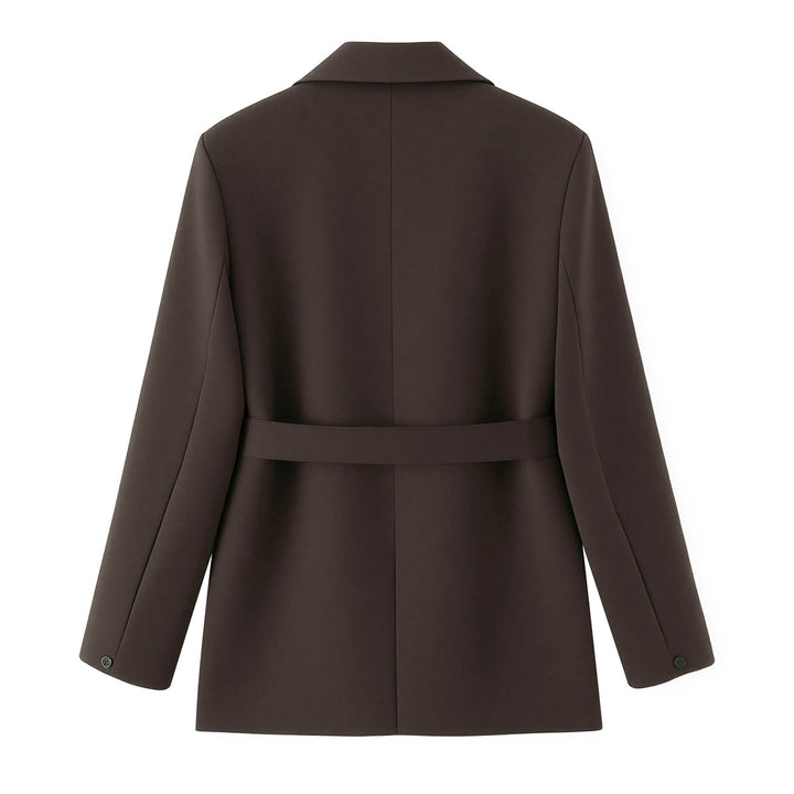 Women's Two-Piece Blazer Set with Ties, Tailored Jacket and High-Waisted Wide Pants Mune Fashion