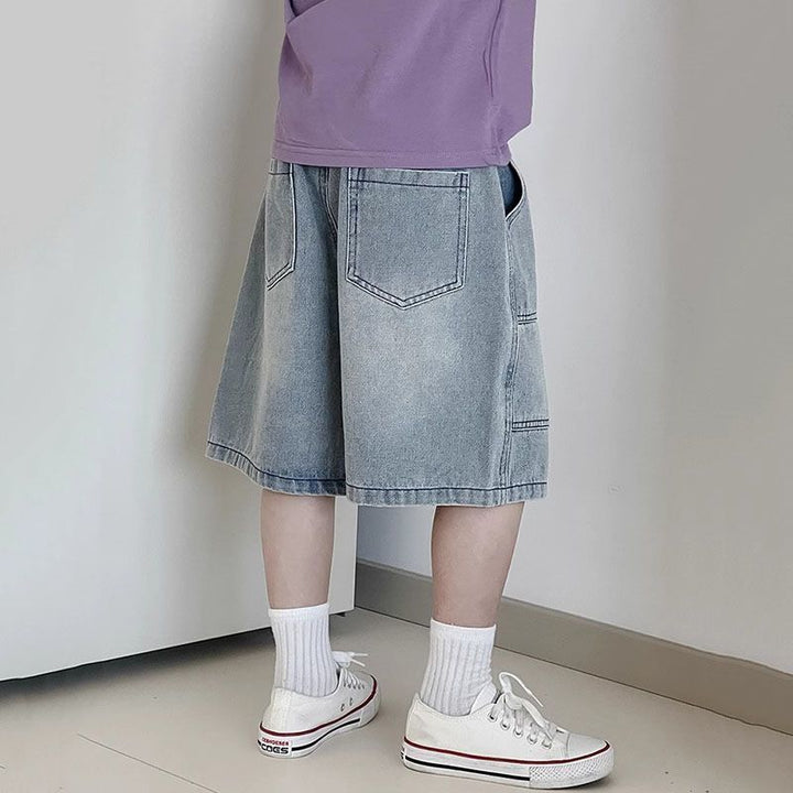 Unisex casual denim shorts with high waist Mune Fashion