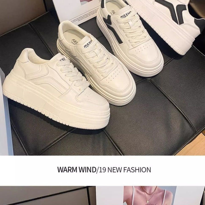Ladies' Sporty Platform Sneakers with Trendy Contrast Design Mune Fashion