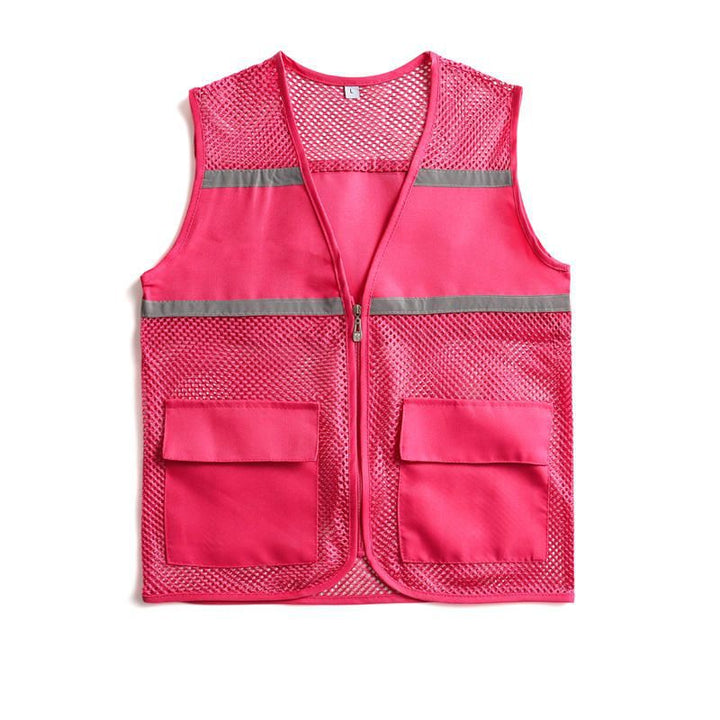 Unisex Visible Utility Vest with Breathable Mesh, Reflective Straps and Generous Front Pockets Mune Fashion