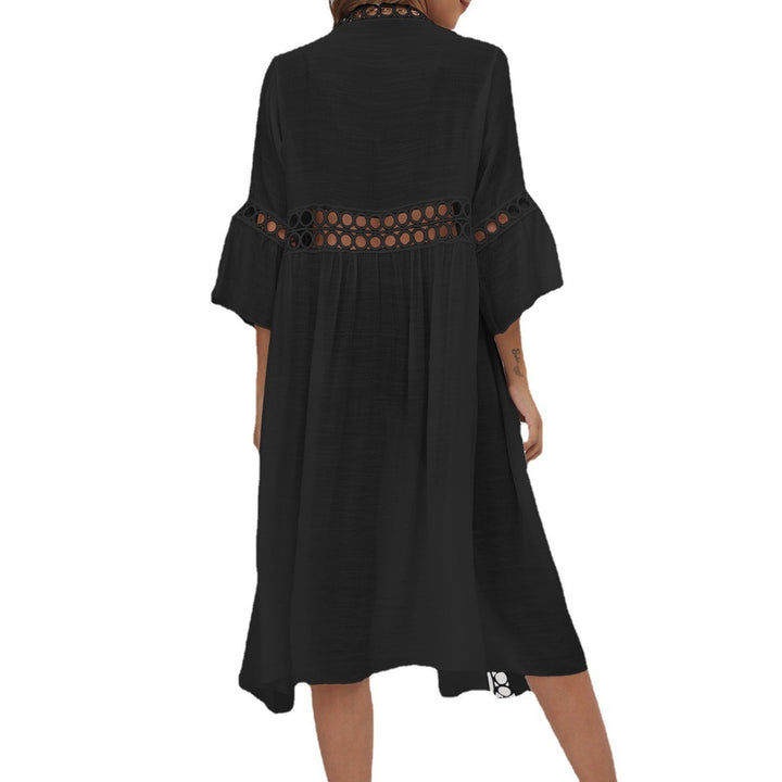 Ladies elegant long kaftan with lace accents Mune Fashion