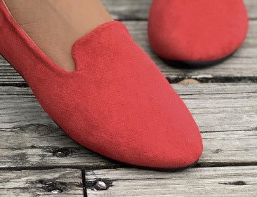 Women Flat Ballerina Slippers made of Suede Effect with Elastic Crisscross Straps Mune Fashion