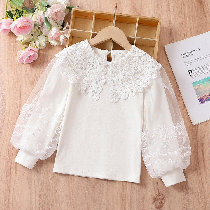 Girls elegant blouse with transparent puff sleeves Mune Fashion