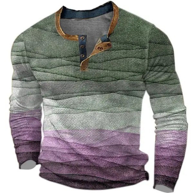 Men's sporty long-sleeve shirt with button placket Mune Fashion