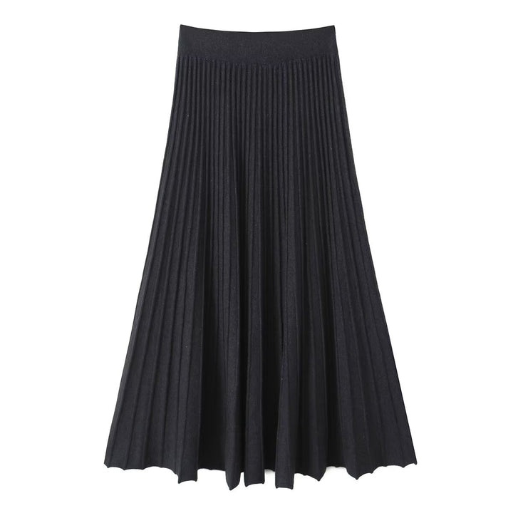 Women Pleated Maxi Skirt with High Stretch Waistband Mune Fashion