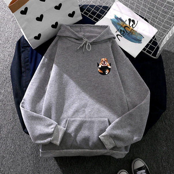 Unisex hoodie with bulldog pocket patch, oversized cut and brushed fleece inner side Mune Fashion