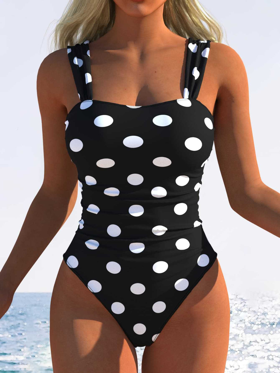Ladies one-piece swimsuit with innovative animal print and high leg cut Mune Fashion