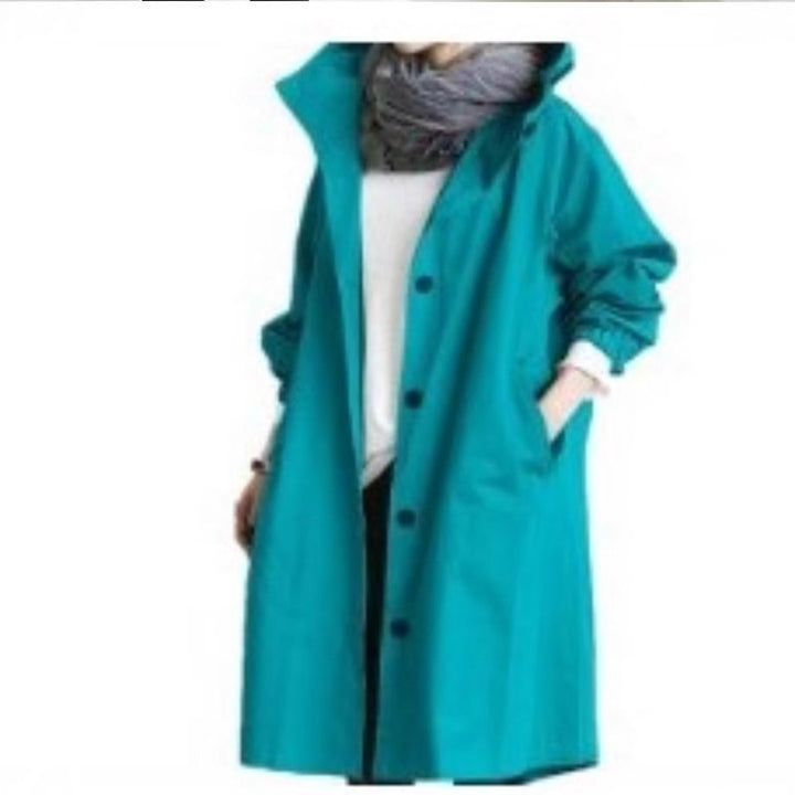 Women's lightweight oversized raincoat with hood and concealed closure Mune Fashion