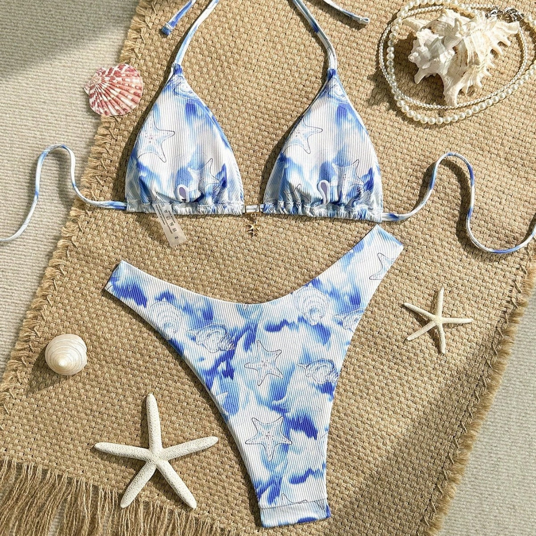 Women's Triangle Bikini with Maritime Motif Mune Fashion