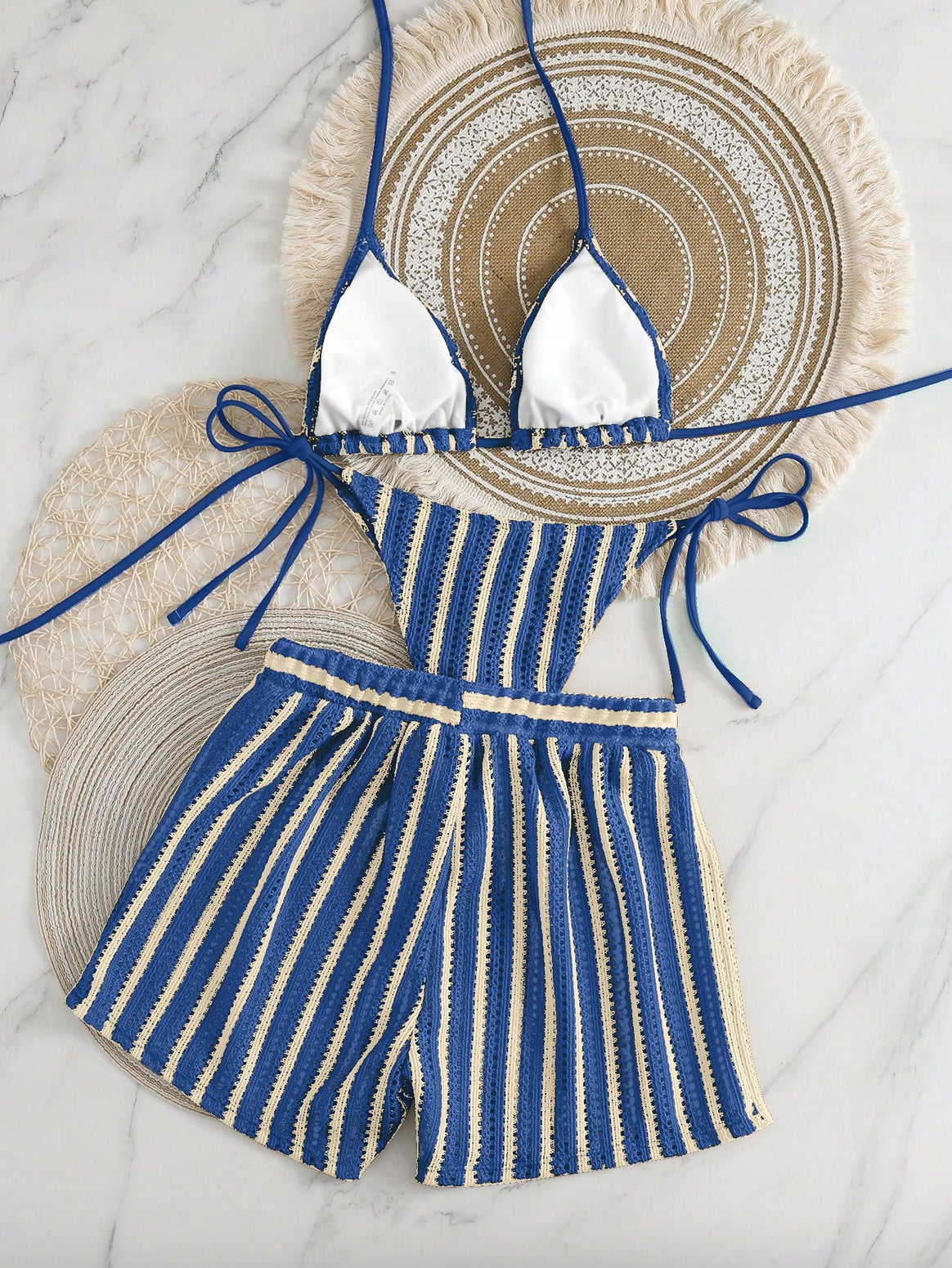 Women's bikini set with gathered top and high-waisted shorts Mune Fashion