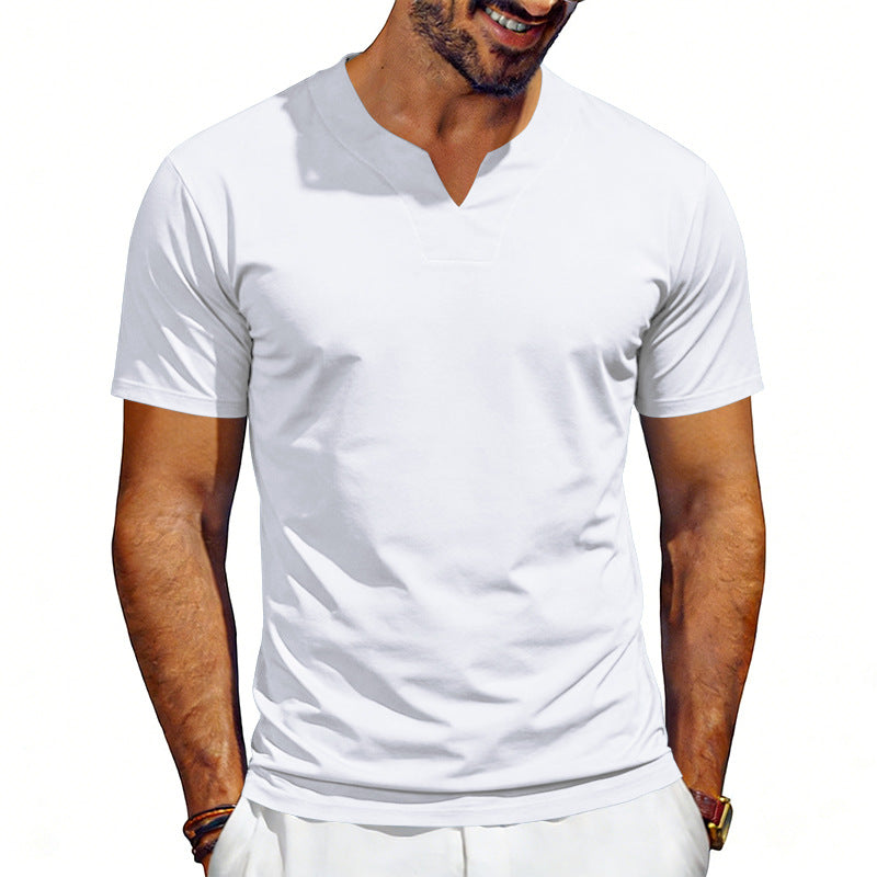 Men's V-neck sports shirt with ergonomic design seams and elastic jersey Mune Fashion