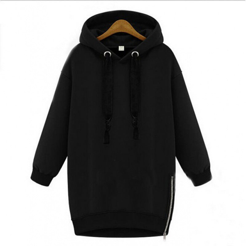 Women Oversize Hoodie with Side Zipper Mune Fashion