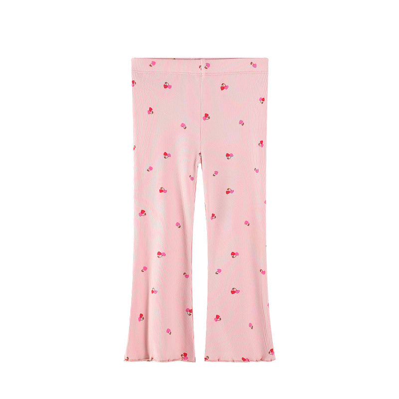 Girls flared leggings with floral accents Mune Fashion