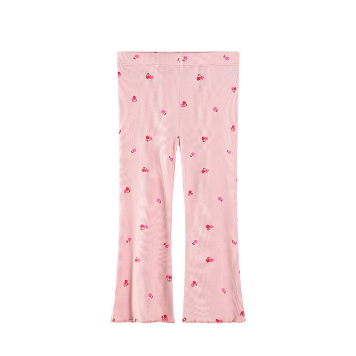 Girls flared leggings with floral accents Mune Fashion