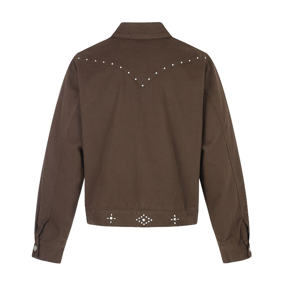 Ladies short-cut western-inspired blouson jacket with stud application Mune Fashion