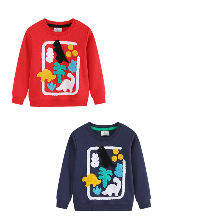 Boys sweatshirt with colorful dinosaur appliqué design Mune Fashion
