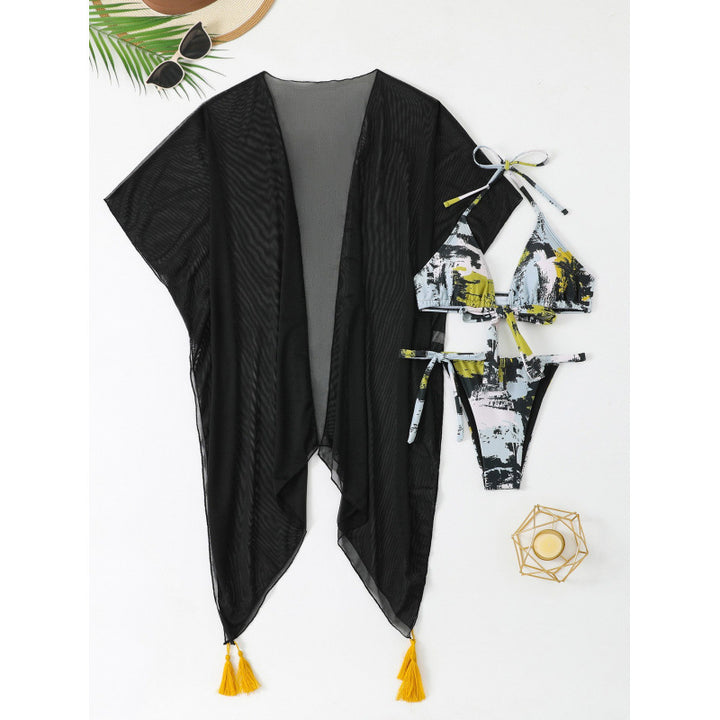 Women Casual Beach Kimono with Modern Cut and Bikini Set Mune Fashion