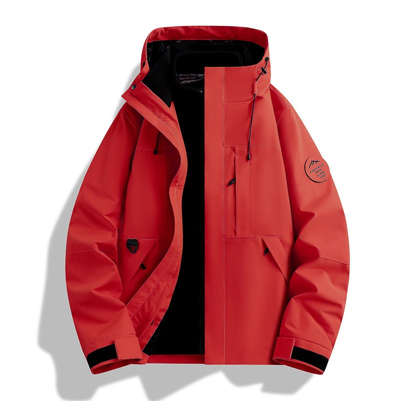 Men's Weatherproof Technical Softshell Trekking Jacket with Hood and Insulating Inner Insert Mune Fashion
