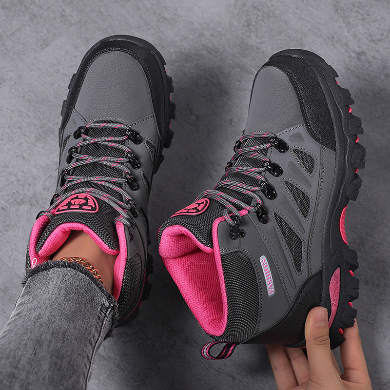 Ladies' waterproof ankle-high trekking boots with breathable mesh lining and padded shaft as well as slip-resistant profile sole Mune Fashion