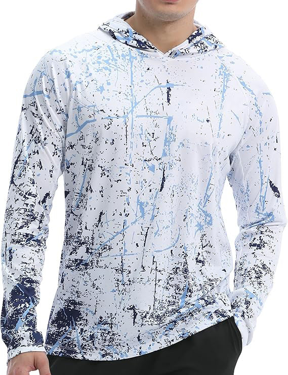 Men's sporty hoodie with abstract print