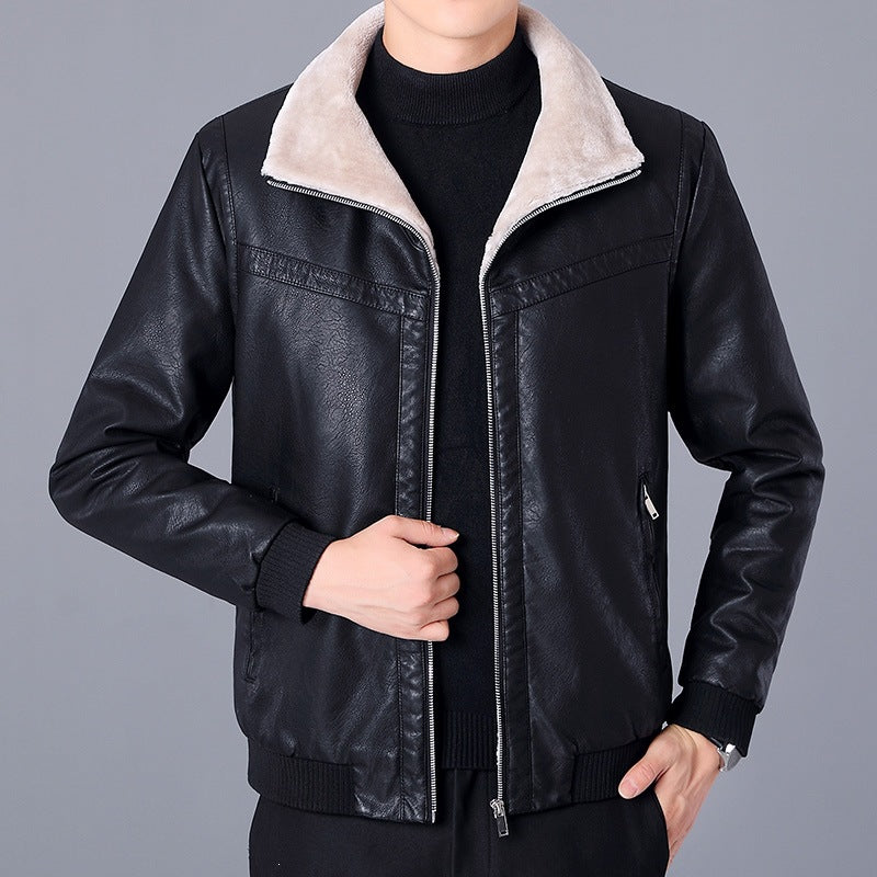 Men's faux leather jacket with teddy lining Mune Fashion 1787738674