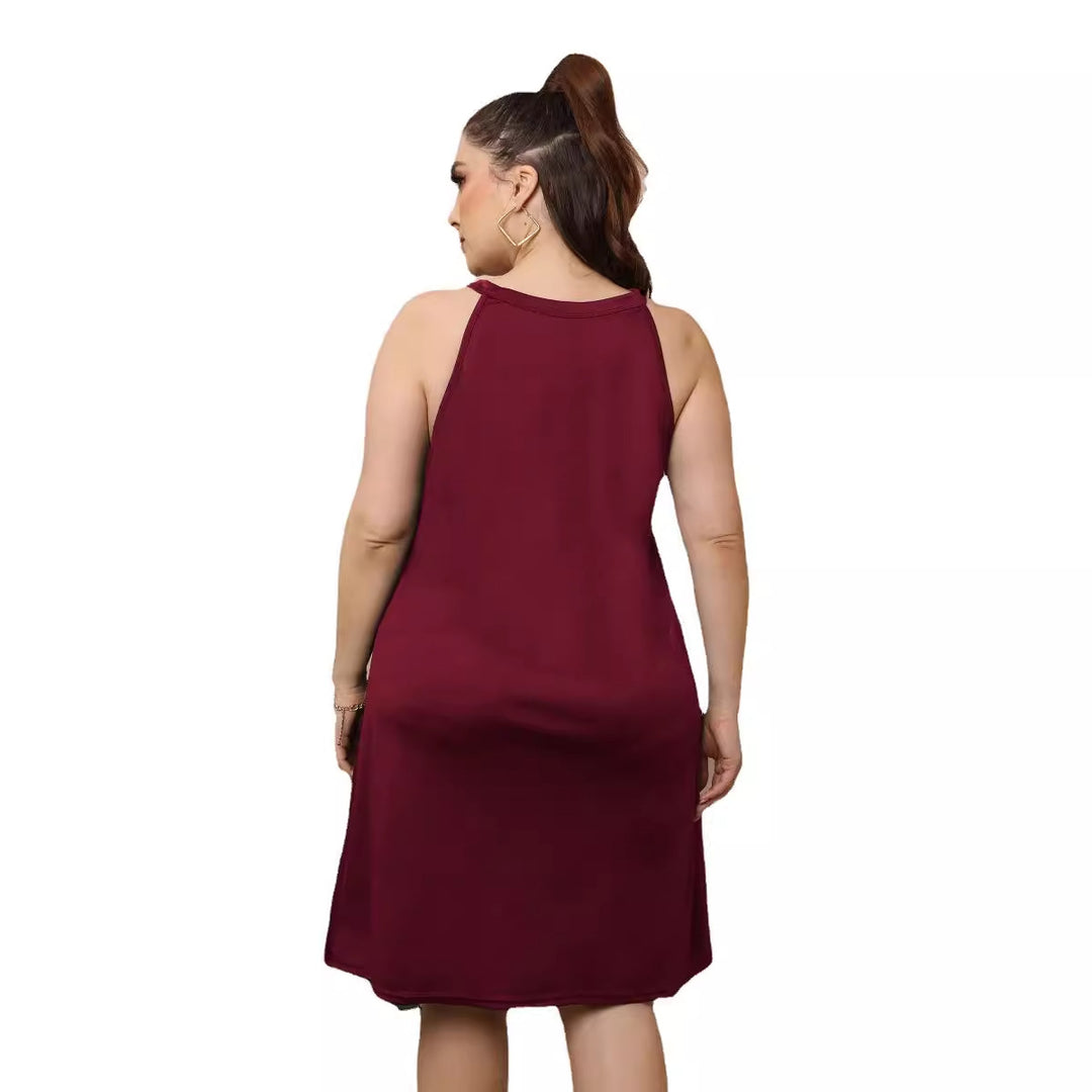Ladies casual dress with fashionable neckline Mune Fashion