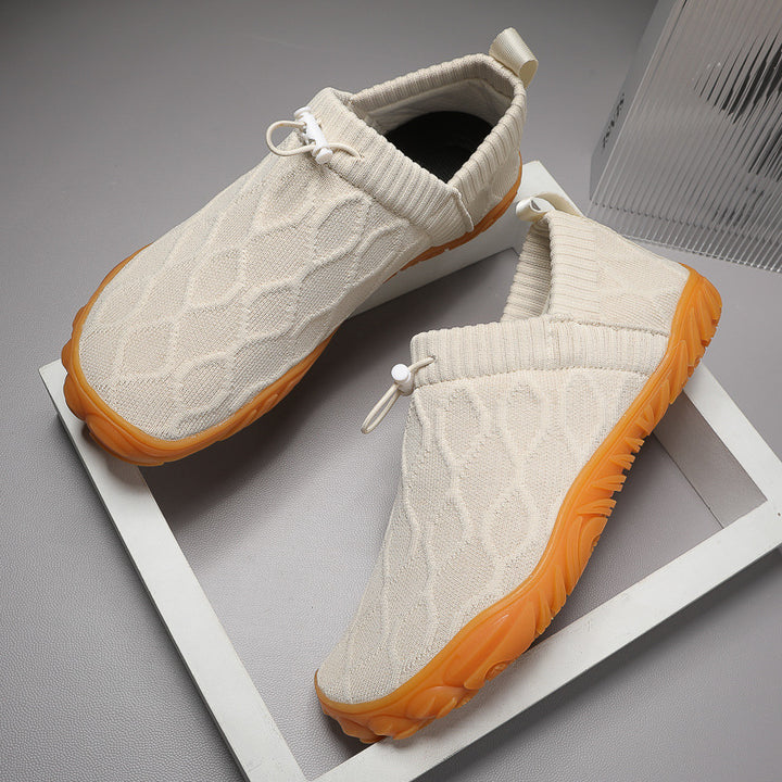 Men's knitted slip-on casual sneakers with elastic shaft, pull tab and grippy rubber sole Mune Fashion