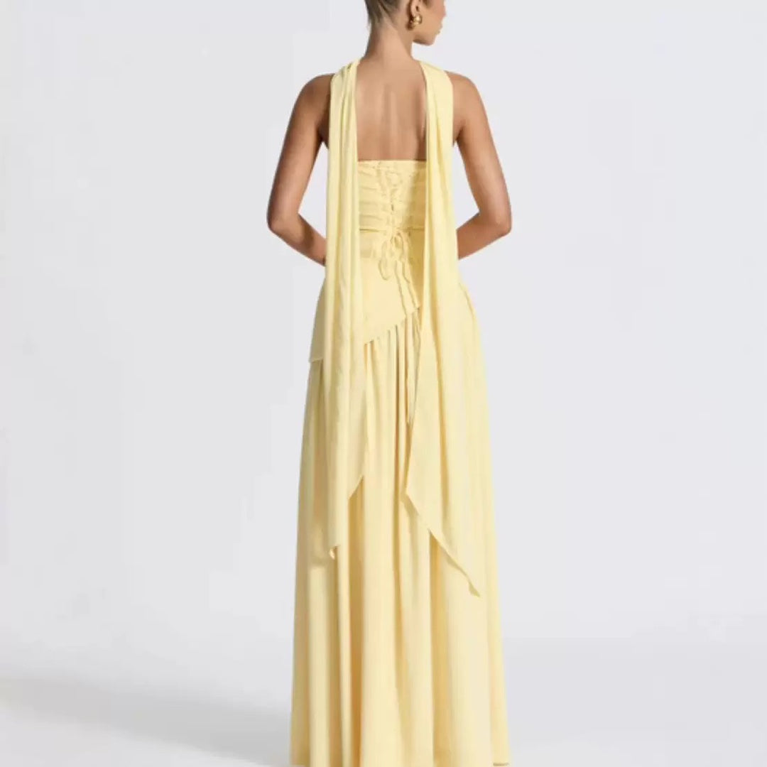 Women's maxi dress with fitted top and flared skirt Mune Fashion