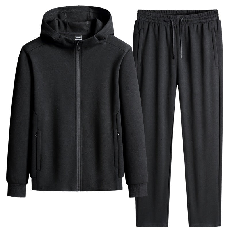 Men's two-piece hooded training set made of French terry with zip-up jacket & tapered joggers Mune Fashion
