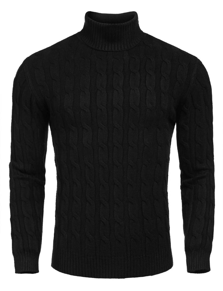 Men's fine knit sweater with high collar
