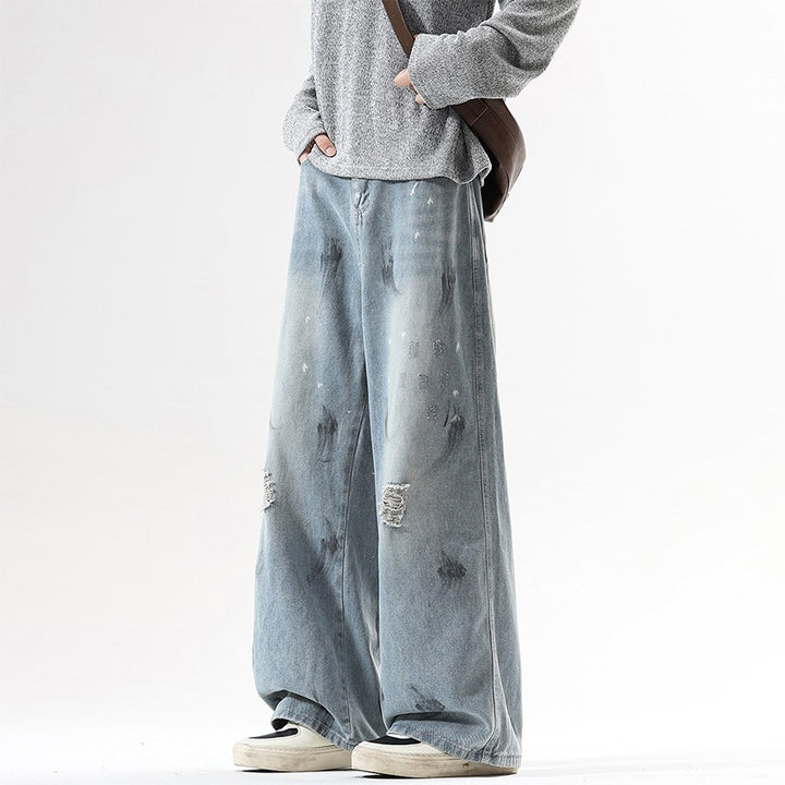 Men's Extra Wide Baggy Jeans in Vintage Used Look with Distressed Details Mune Fashion