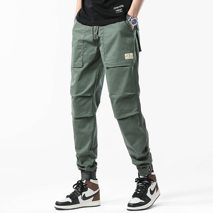 Men's Utility Jogger Pants in Tapered Cut with large flap pockets and elastic ankle closure Drune