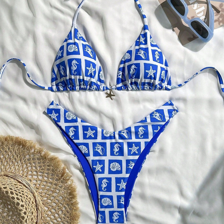 Women's Triangle Bikini with Maritime Designs Mune Fashion