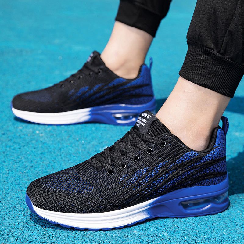 Unisex nan breathable knit trainer with visible hollow chamber heel cushioning, contoured comfort insole, and slip-resistant outsole Mune Fashion