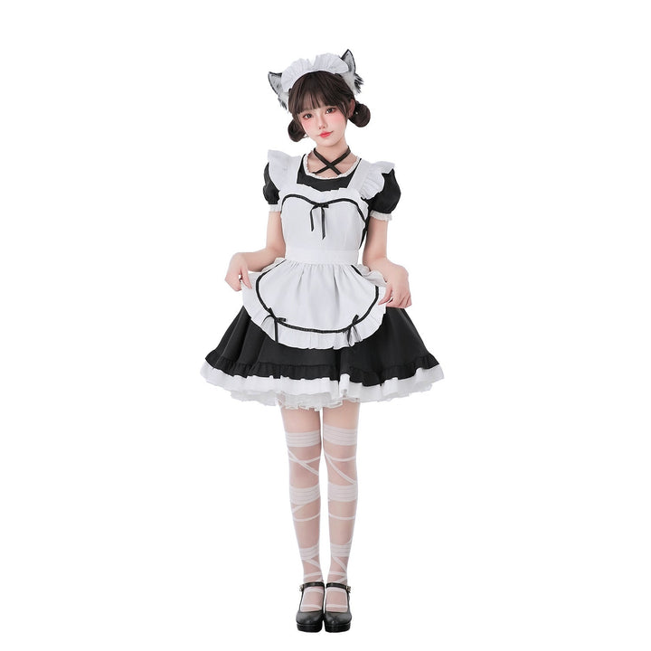 Women's playful maid dress with ruffle details and decorated apron dress Mune Fashion