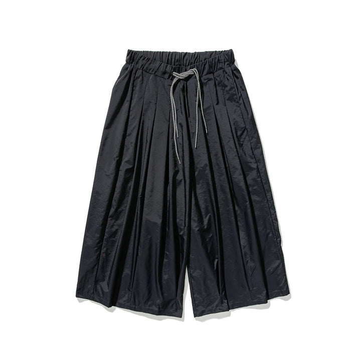 Men's Wide Cut Culotte Lounge Pants with Drop Crotch and Elastic Drawstring Mune Fashion