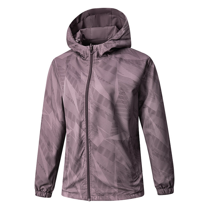 Women Lightweight Technical Hooded Jacket Water-Repellent with Full Zip and Elastic Cuffs Mune Fashion