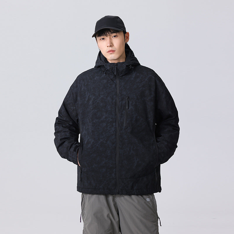 Men's technical waterproof hooded jacket with welded seams and chest zip pocket Mune Fashion