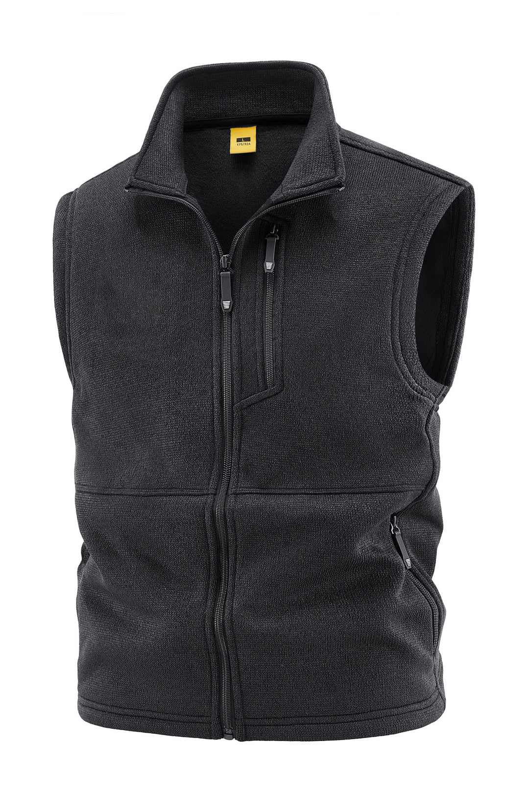 Men's fleece vest with high stand collar, chest zipper and side pockets Mune Fashion