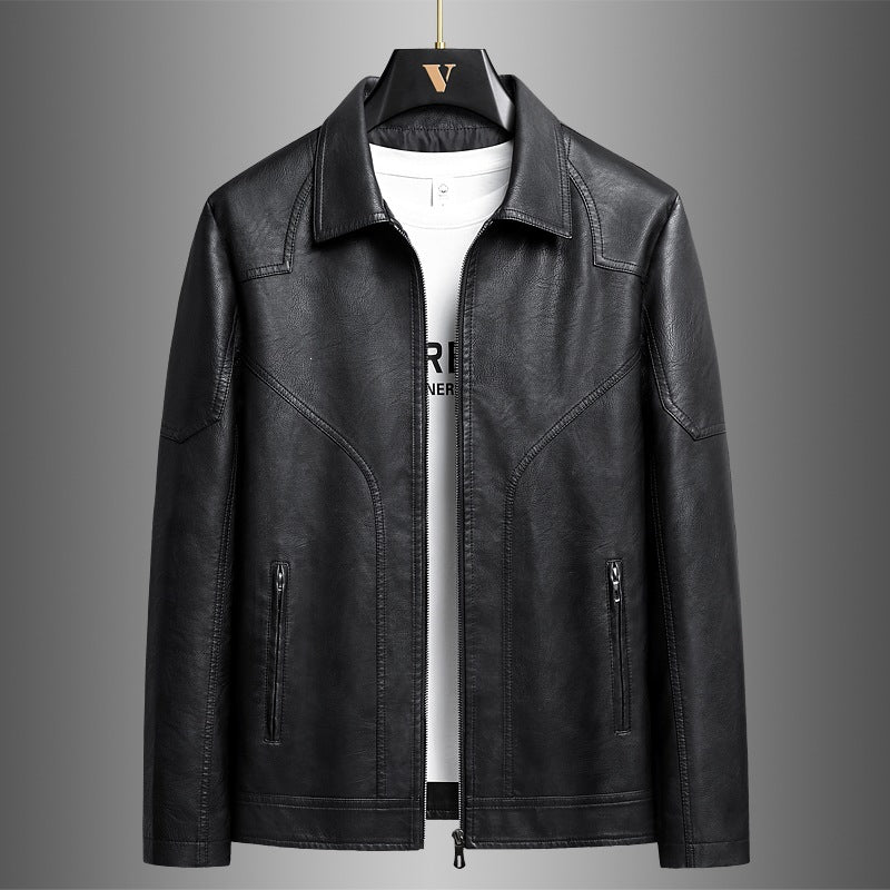 Men's Elegant Faux Leather Jacket Mune Fashion