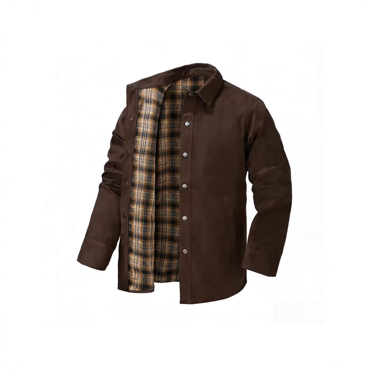 Men's lightweight transitional jacket with modern check pattern