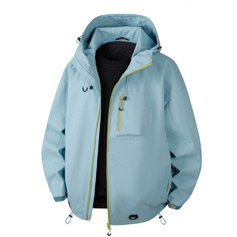 Men's Urban Protection Softshell Jacket with Adjustable Hood, Contrast Zippers, and Chest Pocket Mune Fashion