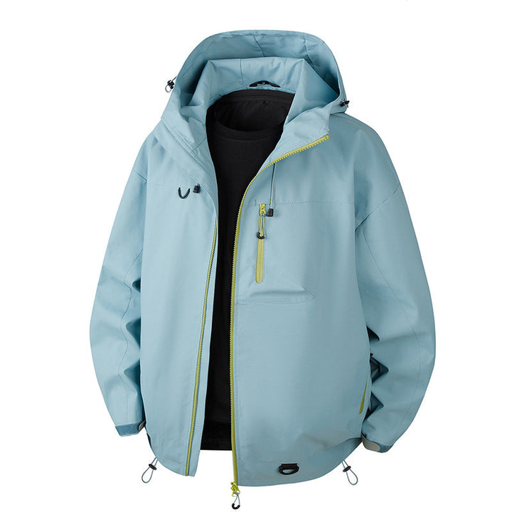 Men's Urban Protection Softshell Jacket with Adjustable Hood, Contrast Zippers, and Chest Pocket Mune Fashion