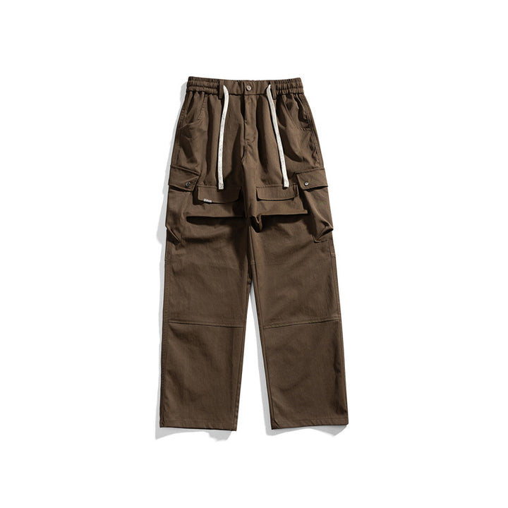 Herren Breit geschnittene Cargo-Hose mit elastischem Bund, Klappentaschen und Kniepaneelen Mune Fashion
